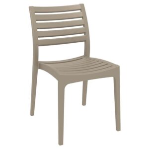 Albany Polypropylene Outdoor Side Chair In Taupe