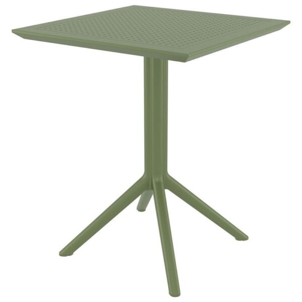 Fornebu Wooden Outdoor Dining Table In Olive Green