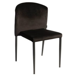 Vallejo Outdoor Velvet Stacking Side Chairs In Black