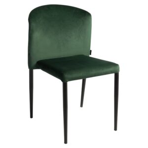 Vallejo Outdoor Velvet Stacking Side Chairs In Dark Green
