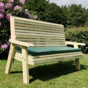 Erog Wooden Garden 3 Seater Bench In Natural