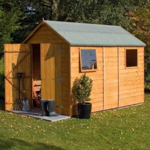 Polmont Wooden Garden Apex Shed In Honey Brown 10x6