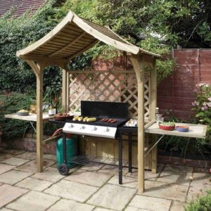Portsoy Wooden Garden Arbour With Party Station In Natural