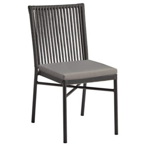 Hayward Rattan Outdoor Side Chair In Dark Grey