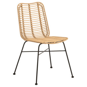 Ponoka Rattan Outdoor Stacking Side Chair In Natural
